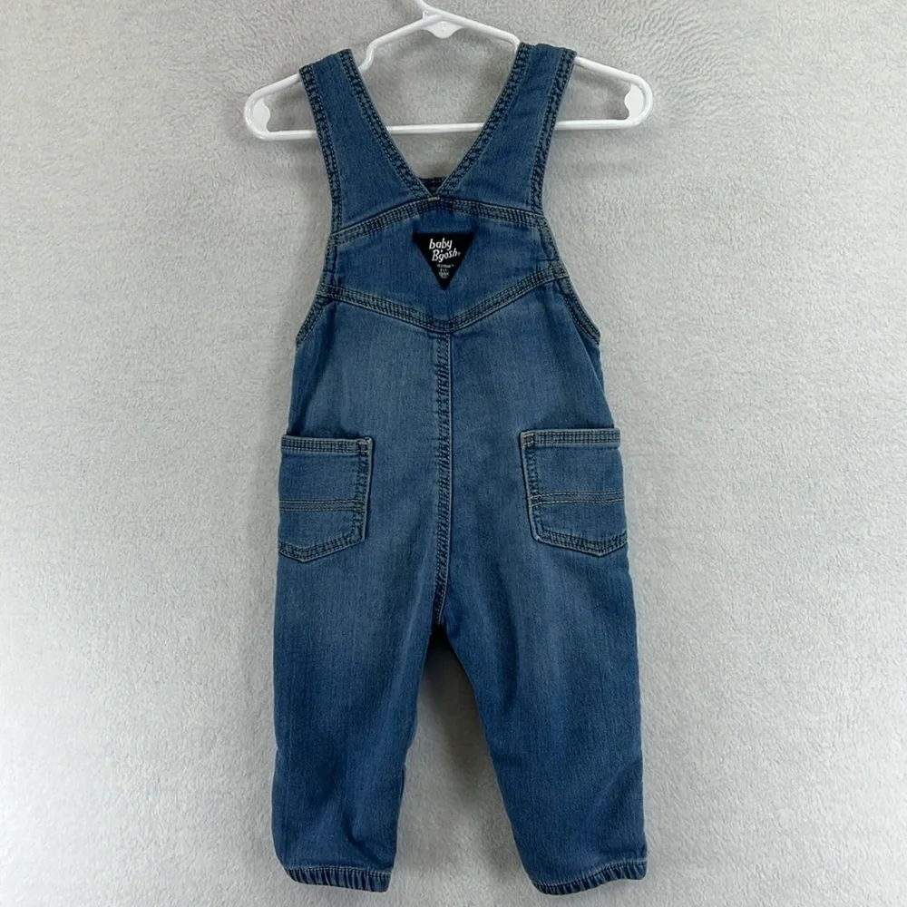 Oshkosh Baby B’gosh Overalls Sz 18 Months Blue Denim Elastic Cuffs Cotton Blend